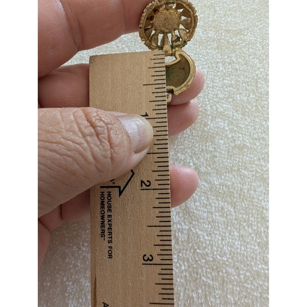 Vintage Gold Tone Statement Ring with Cabochon‎ Stone Made in USA